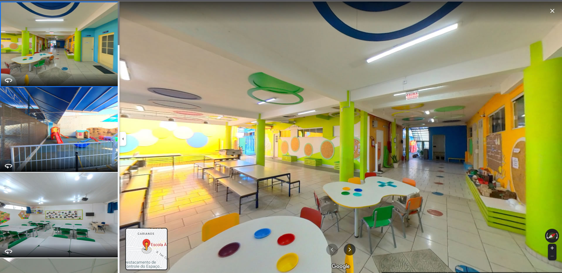 Fotos em 360 graus da escola